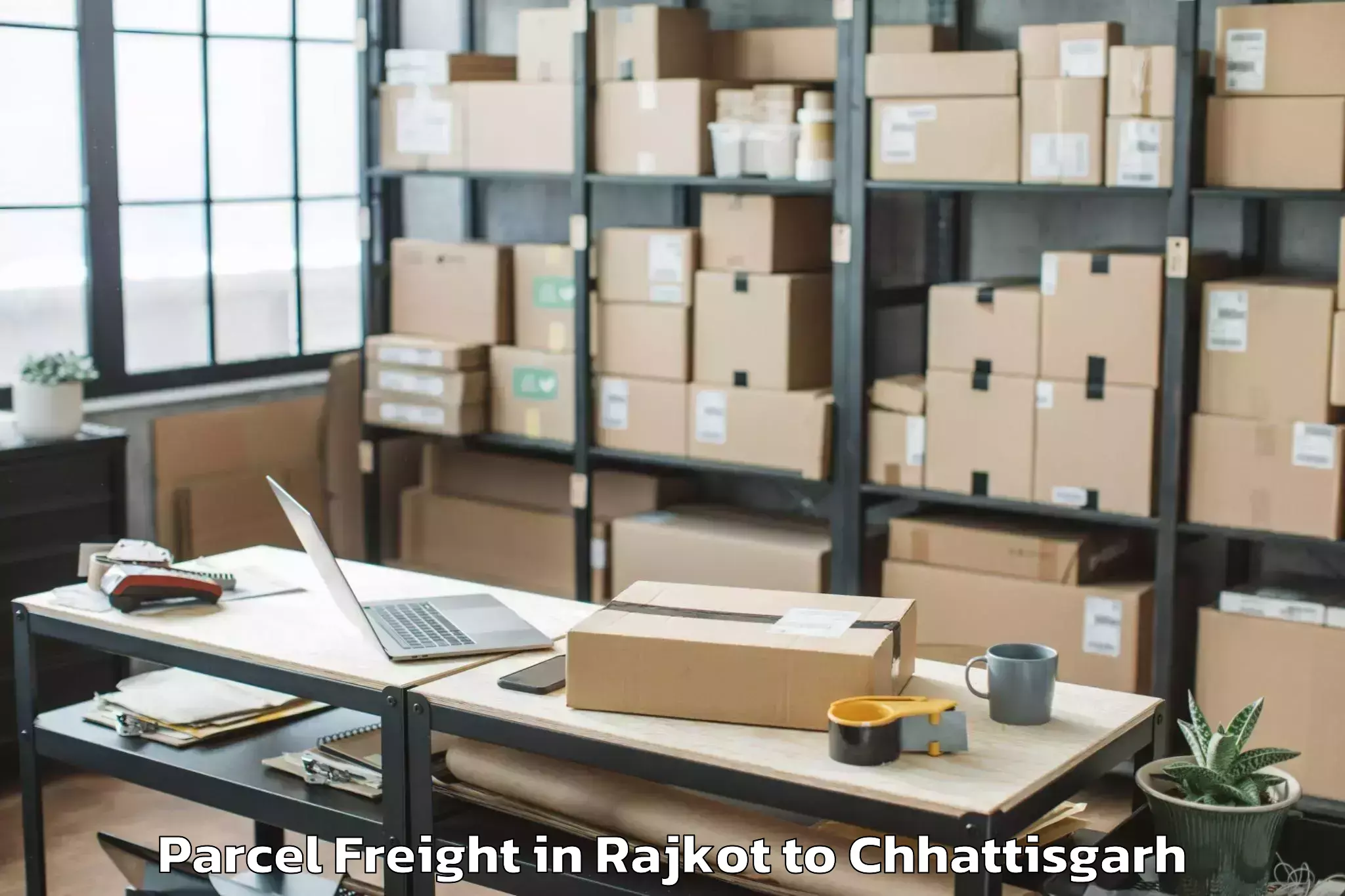 Top Rajkot to Dharamjaigarh Parcel Freight Available